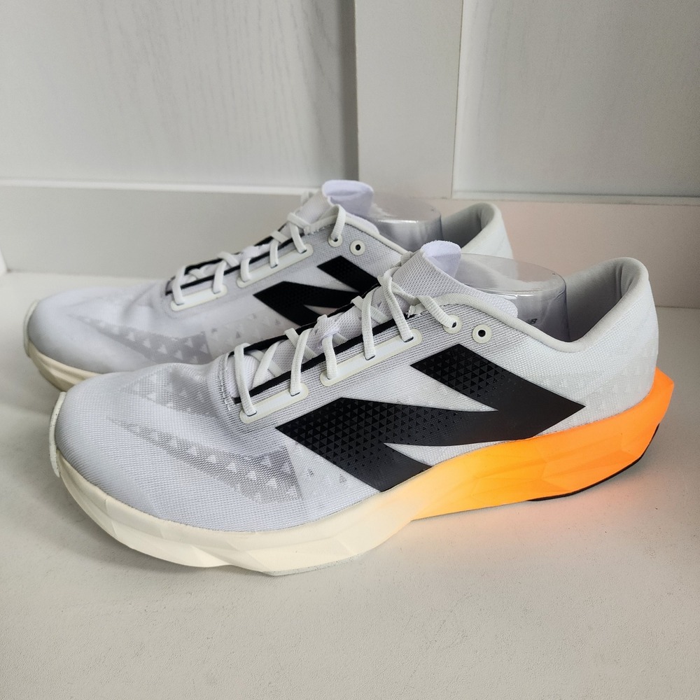 New Balance FuelCell Propel v4 Mens 13 White Black Orange Running Shoes sneaker